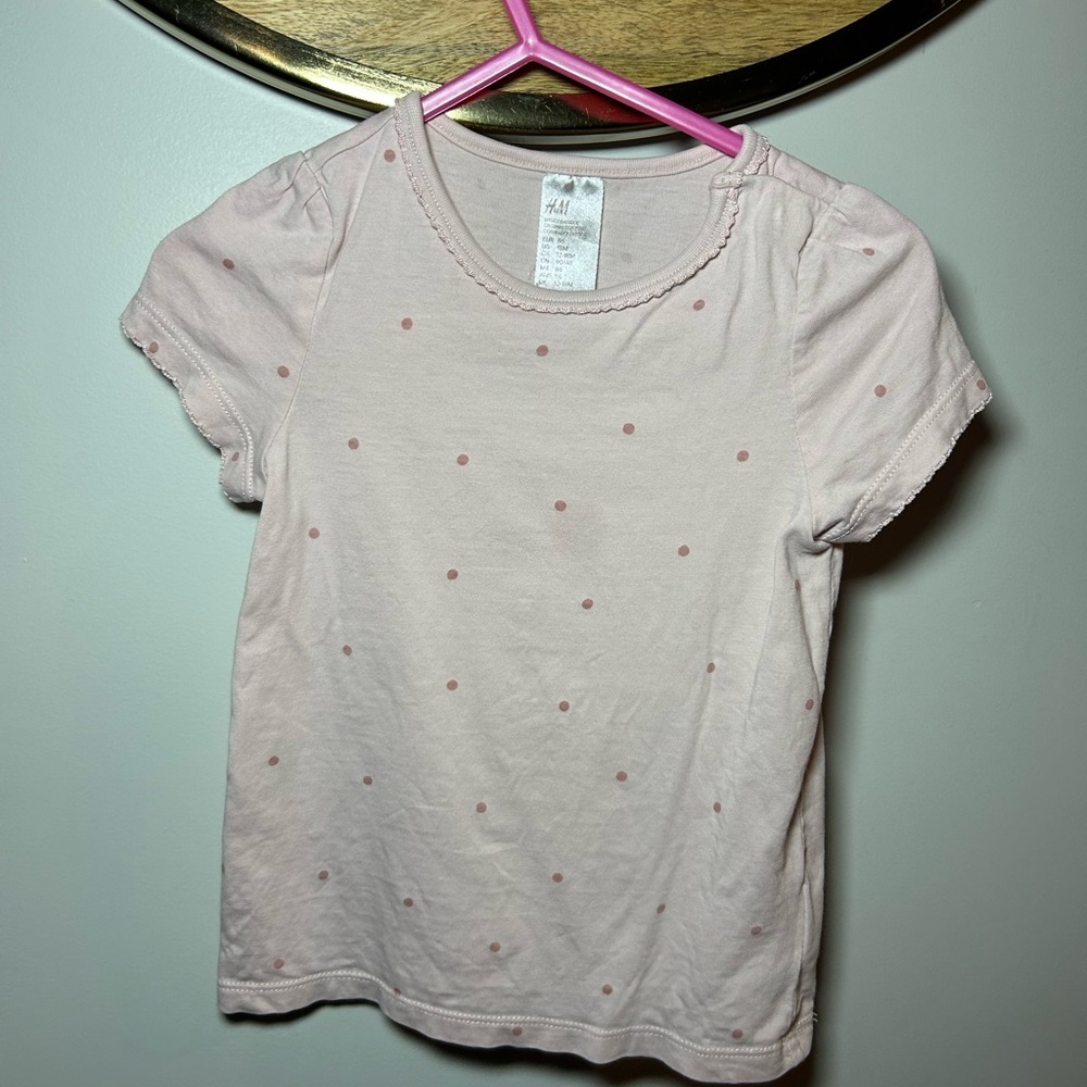 H&M Light Pink Kids Tee with Dots